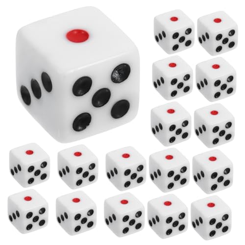 ERINGOGO 50 Stück Würfel -Brettspielzubehör Unterhaltung stirbt Würfel abgerundete Ecken sechsseitig tragbar Partywürfel groß Standard-Spielwürfel klare Würfel mehrseitige Würfel Acryl Weiß von ERINGOGO