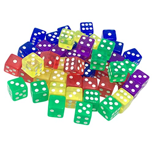 ERINGOGO 50er-Pack Acrylwürfel-Spielzeug Bunte Spielwürfel Für Ktv-bar-Pub-Party (zufällig) von ERINGOGO