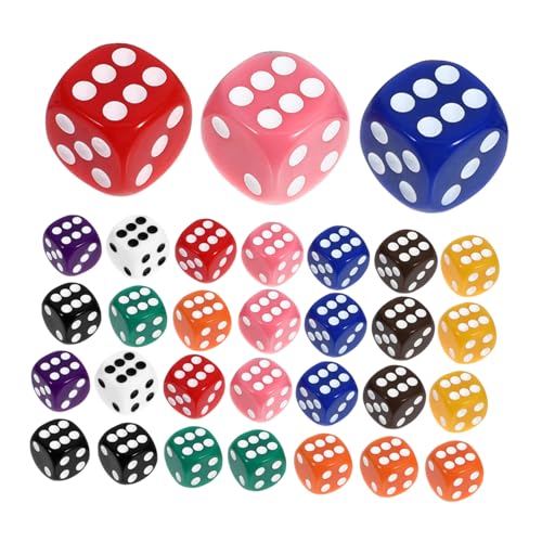 ERINGOGO 50 Stück Würfel aus Acryl Unterhaltungswürfel Spiel Würfel Würfeln Würfel für Spiel Würfel-Layouts mehrseitige Würfel Requisitenwürfel Partyspielwürfel Acryl-Würfel-Requisite von ERINGOGO