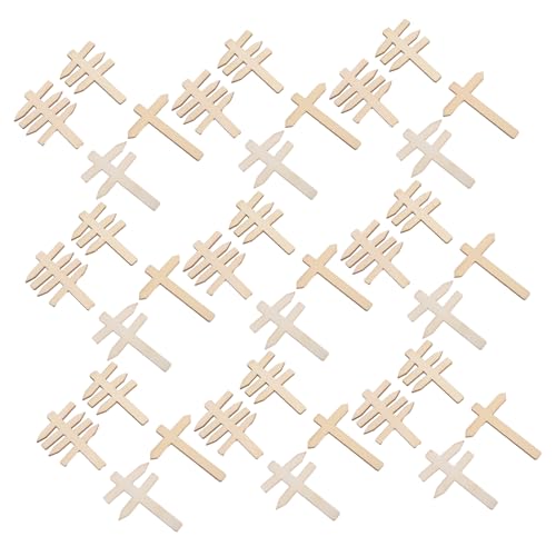 ERINGOGO 50 Stück dekorativer Einsatz dekoratives Memoboard Holzschild dekoratives Nachrichtenbrett aus Holz für Verkehrszeichen Kinderverkehrszeichen Khaki von ERINGOGO