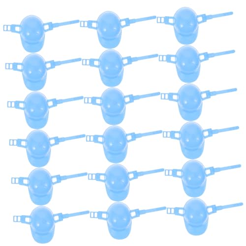 ERINGOGO 50 Stück halllowen heeloween Safety Cap Security Cap tortendeko firmung Kappe Sonnenhut mit Gesichtsschutz Puppenhelm Bierhut DIY-Helm Mini-Helm für Haustiere Plastik Sky-Blue von ERINGOGO