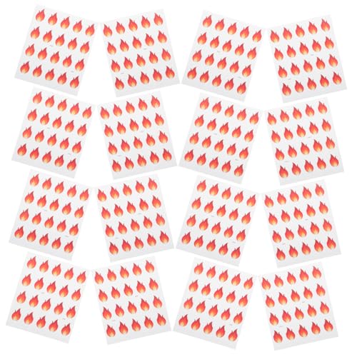 ERINGOGO 500 STK Flammenaufkleber Dekorative Etiketten Für Gläser Kleine Etikettenaufkleber Feuer Aufkleber Etikettenaufkleber Für Gläser Küchenetiketten Für Behälter PVC von ERINGOGO