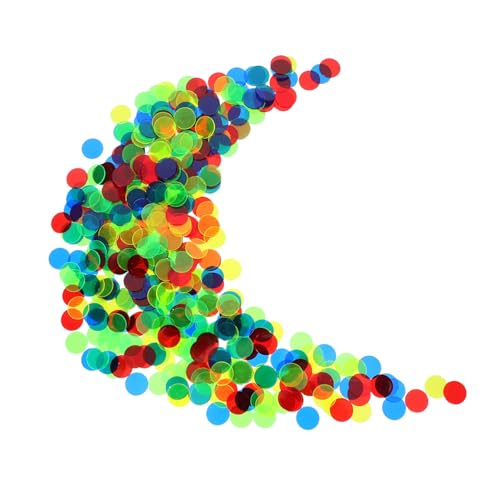 ERINGOGO 500stücke Plastische Bingo Chips Zufälligen Farben Für Bingo-Spiele Mathematikunterricht Und Zählspiele Transparent von ERINGOGO