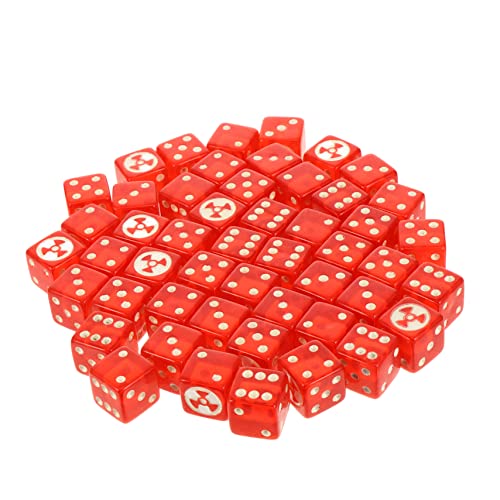 ERINGOGO 50Stücke Acrylwürfel Mit Kernstrahlungsdesign Kreative DIY Party Für Erwachsene Zubehör Für Brettspiele Und Dekompressionsspiele von ERINGOGO