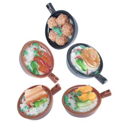 ERINGOGO 5St Puppenhaus Mini-Kinderwagen aus Kunststoff Heimdekorationen Künstliches chinesisches konfermationsdeko küchendekoration Werkzeug Mini- -Food-Modus Topf von ERINGOGO