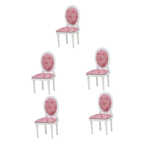 ERINGOGO 5St Puppenstubenstuhl Mini-Hausstuhl Kinderversorgung Ornament Dekoration Schlafzimmer Modelle Kinderspielzeug Puppenmöbel Holz Miniaturstuhl für Figuren Schreibtisch schmücken von ERINGOGO