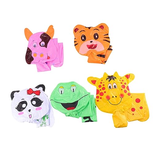 ERINGOGO 5 Stücke Aufblasbares Ebene Spielzeug für Kinder Lustige PVC Ballon Spielzeuge mit Langen Stäben Hüpftiere für Partys und Festlichkeiten Kuh Tiger Panda Hirsch Design von ERINGOGO