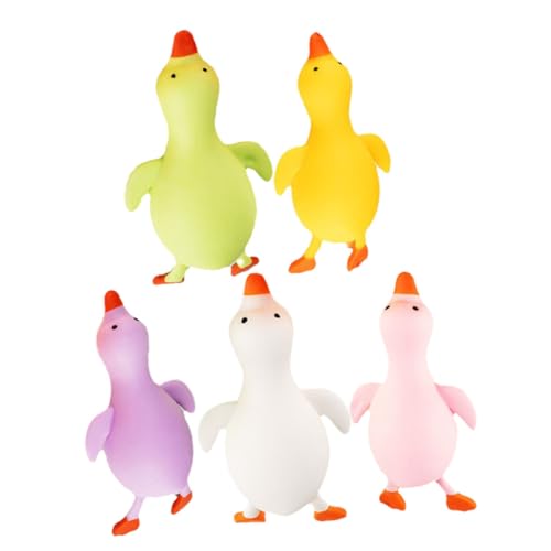 ERINGOGO 5stücke Teiliges Quetschspielzeug Lustige Enten Für Stressabbau Sensorisches Spielzeug Und Partydekoration Farbenfrohe Druckspielzeuge von ERINGOGO