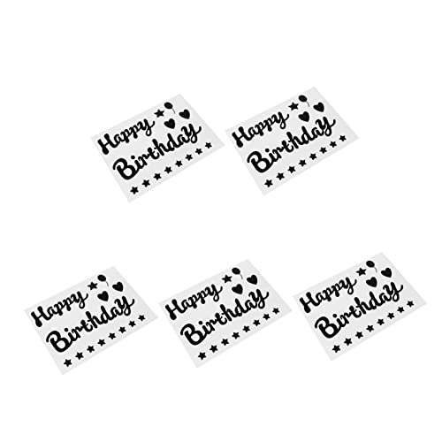ERINGOGO 5pcs Alles Zum Geburtstag Aufkleber Geburtstagskalender Aufkleber Partyhut-Aufkleber Geburtstagsfenster Haftet Für Klassenzimmer Wandaufkleber Schmuck Plastik Black von ERINGOGO