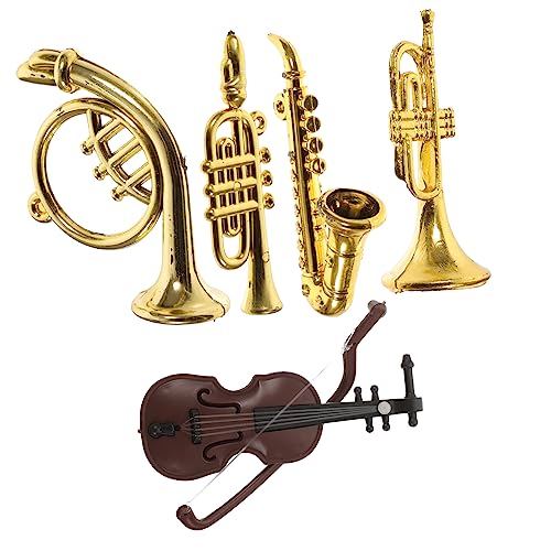 ERINGOGO 5st Mini-musikinstrumentenmodell Bausatz Figuren Miniaturen Puppenhaus-miniaturgitarre Miniatur-puppenhaus-Wohnung Puppenhaus Bücher Puppenhausbuch Bausätze Plastik von ERINGOGO