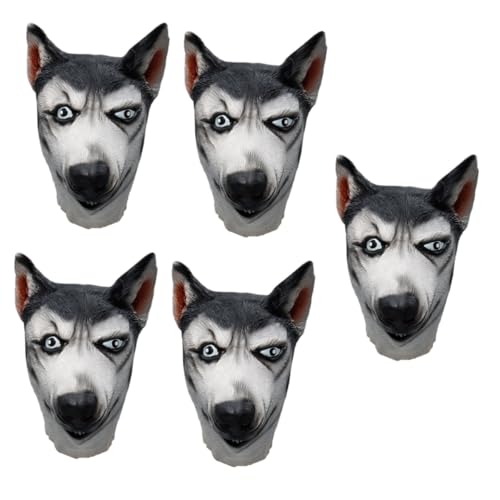 ERINGOGO 5St Party-Maske Hundekostüm Kopfmaske Halloween-Requisiten Tiermaske Abschlussball Maske Maskerade-Maske Halloween-Cosplay-Hundemaske Hundekopfmaske bilden Kopfbedeckung Emulsion von ERINGOGO