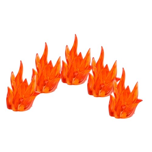 ERINGOGO 5st Spezialeffekte Für Eiswürfelmodelle Effekte Für Actionfiguren Miniatur-bauartikel Mini- -baukegel Variables Technisches Fahrzeug Flammenspielzeug Plastik Orange von ERINGOGO