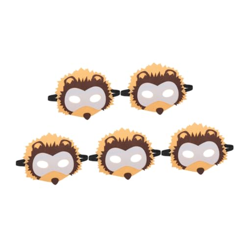 ERINGOGO 5 Stücke Tier Für Kinder Vliesmaterial Kindermaske Basteln Cartoon Tiere Gummiband Für Halloween-party von ERINGOGO