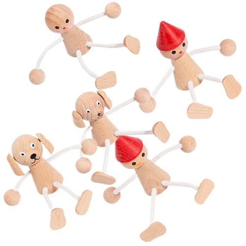 ERINGOGO 5st Tierpuppen-Ornamente Zappelspielzeug Marienkäfer Roboter Zubehör Für Babypuppen Frosch Hammer Dinosaurier Clown- Kinderspielzeug Peg-Puppe Desktop- Holz ERINGOGO 5st Tierpuppen-Ornamente Zappelspielzeug Marienkäfer Roboter Zubehör Für Babypuppen Frosch Hammer Dinosaurier Clown- Kinderspielzeug Peg-Puppe Desktop- Holz von ERINGOGO