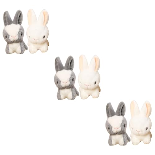 ERINGOGO 6 STK Kaninchen-anhänger Minispielzeug Für Mädchen Autoschlüssel Mini-Spielzeug Bidoof-plüsch Stofftier Autos Spielzeug Plüschtier Pp Baumwolle Puppe Kind Weißer Hase von ERINGOGO