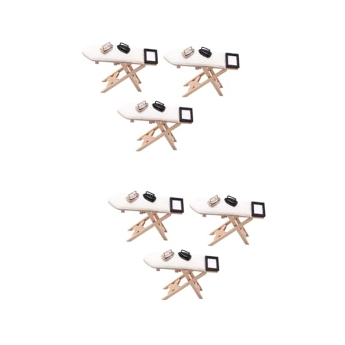 ERINGOGO 6 STK Mini-bügeltisch Miniaturpuppe Miniaturmöbel Puppenspielsets Modell Bügeltisch Puppenmöbel Bügeltisch Basteln Mini-hausbügeltisch Miniaturen Holz Haushalt Puppenhaus von ERINGOGO