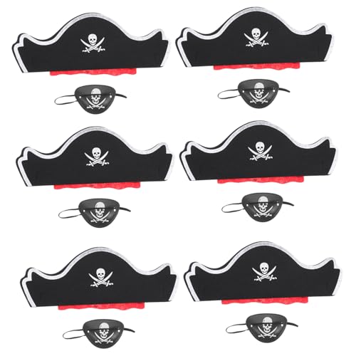 ERINGOGO 6 Sätze Teiliges Piratenkopfband Hochwertigem Material Wiederverwendbar mit Augenklappen für Cosplay Karneval Halloween und Piraten-party Zubehör von ERINGOGO