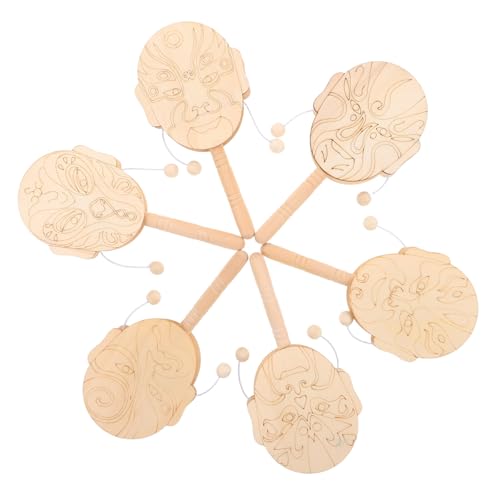 ERINGOGO 6 Stück Chinesische Rasseltrommel Aus Holz, Unvollendete Affentrommel, DIY-bastelspielzeug Aus Montessori Für Malprojekte, Kinder, Kunstdekor, Kulturelle Ausstellungen ERINGOGO 6 Stück Chinesische Rasseltrommel Aus Holz, Unvollendete Affentrommel, DIY-bastelspielzeug Aus Montessori Für Malprojekte, Kinder, Kunstdekor, Kulturelle Ausstellungen von ERINGOGO