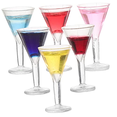 ERINGOGO 6stücke Mini Cocktailgläser Für Puppenhäuser Dekorative Miniatur Weingläser Accessoire Für -landschaften Und Spielzeug Für Mädchen von ERINGOGO