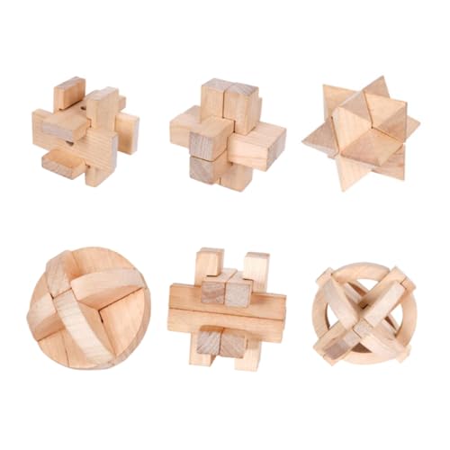 ERINGOGO 6 Stück Kongming Lock Teiliges Holzpuzzle für Kreative Denksportaufgaben Fördert Logisches und Hand Augen Koordination für Erwachsene Konzentration zu Verbessern ERINGOGO 6 Stück Kongming Lock Teiliges Holzpuzzle für Kreative Denksportaufgaben Fördert Logisches und Hand Augen Koordination für Erwachsene Konzentration zu Verbessern von ERINGOGO