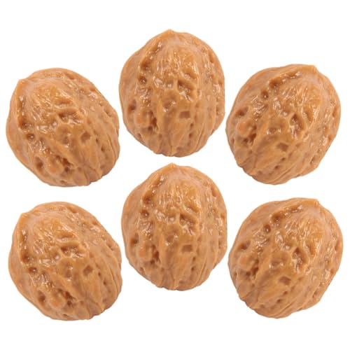ERINGOGO 6 Stück Künstliche Walnüsse Realistische Nuss Modelle für Deko und Basteln Lebensmittel Modell für Kreative Projekte und Lernzwecke Faux Nuts für Heimdekoration und Fotorequisiten von ERINGOGO