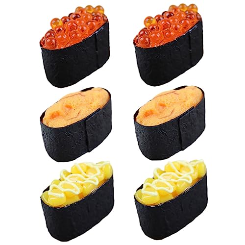 ERINGOGO 6 Stück Künstliches Sushi Teiliges Onigiri Modell für Dekoration Party und Fotografie Realistische Nachbildung von Sushi und Reisrollen für Schaufenster und Events von ERINGOGO