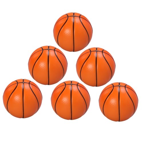 ERINGOGO 6 Stück Mini Basketball Stressbälle PU Squeeze Bälle für Kindergeburtstage Sportevents Stressabbau Leicht Elastisch für Schule und Büro von ERINGOGO