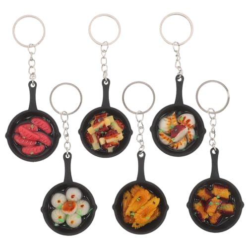 ERINGOGO 6 Stück Mini Bratpfannen Schlüsselanhänger mit Realistischen Food-designs Leichte und Robuste Anhänger für Handtaschen Originelle Party-accessoires für Food-liebhaber ERINGOGO 6 Stück Mini Bratpfannen Schlüsselanhänger mit Realistischen Food-designs Leichte und Robuste Anhänger für Handtaschen Originelle Party-accessoires für Food-liebhaber von ERINGOGO