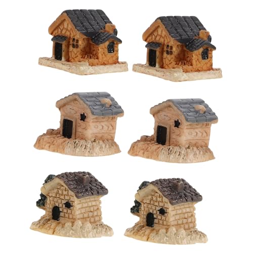 ERINGOGO 6 Stück Mini-Ornamente Wohnkultur Kleines Baumhaus Für Pflanzen Minihäuser Zum Basteln Gartenminiaturen Miniaturfiguren Miniaturhaus Tiny Houses Gartenbedarf Harz von ERINGOGO