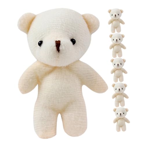 ERINGOGO 6 Stück Mini Plüschbär Anhänger Weiches Stofftier Schlüsselanhänger Bag Decor Süßer Bear Charm für Taschen Dekoration Geschenkidee von ERINGOGO