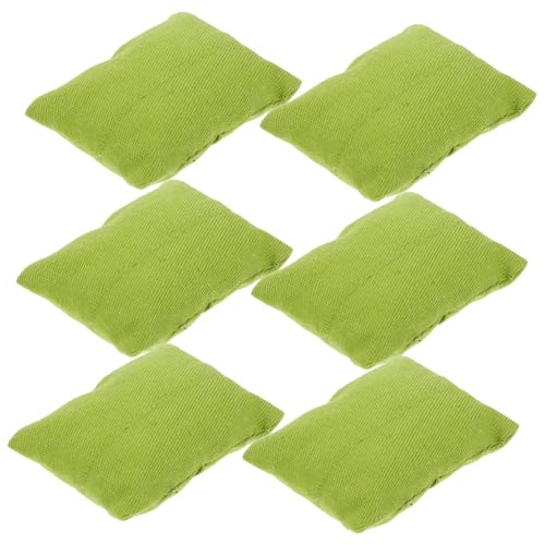 ERINGOGO 6 Stück Mini -Sofa -Kissen Miniaturen-puppenhauszubehör Miniatursachen Kissen Für Puppen Miniatur-zubehör Zubehör Für Puppenhäuser Mini-Puppen-Sachen Dollhouse Decor Stoff Green von ERINGOGO