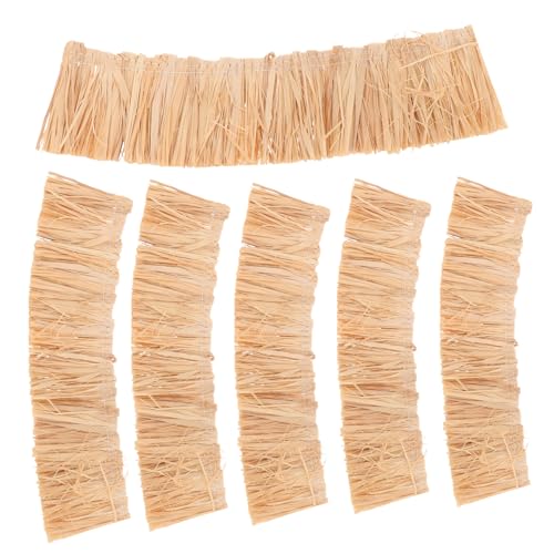 ERINGOGO 6 Stück Mini Stroh Dach Naturstroh Dachschindeln für Miniaturhäuser Handgefertigt Vielseitig für DIY Mikro Landschaft Modellbau Feengarten Dekoration von ERINGOGO