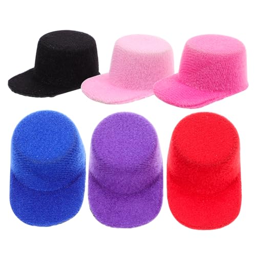 ERINGOGO 6 Stück Mini-schirmmütze Puppenstrohhüte Mini-Hut-Haarspange Minihüte Zum Basteln Süßer Miniaturhut Mini-strickmützen Minihüte Basteln Kleine Puppenhüte Haarnadel Selber Machen von ERINGOGO