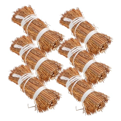 ERINGOGO 6 Stück Miniatur Heuballen aus Grasmaterialien Dekorative Falsche Heuhaufen für Puppenhäuser Miniaturgärten und Bastelbedarf Vielseitige Tisch Szene deko von ERINGOGO