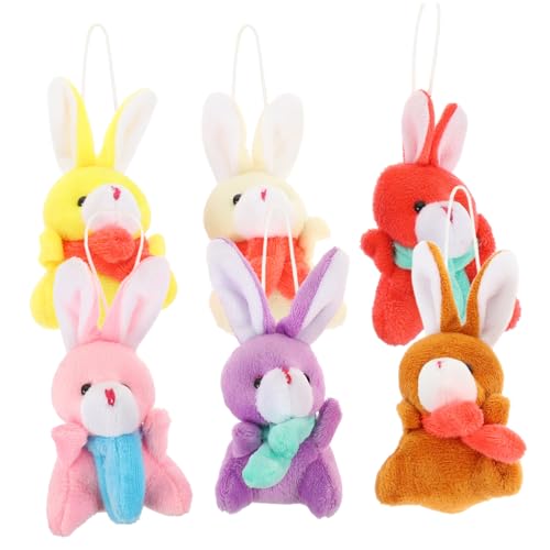 ERINGOGO 6 Stück Osterei Puppe Süß Flauschig DIY Kreativ Ausgestopfter Hase Anhänger Schöner Schlüsselanhänger Anhänger Zum Aufhängen Schlüsselanhänger Anhänger Handtasche von ERINGOGO