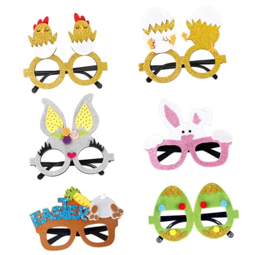 ERINGOGO 6 Stück Ostergläser-set Geformt Wein Party Osterbrille Rosa Kind Vorabend Kostüm Brille Lustige Brille Plastik von ERINGOGO