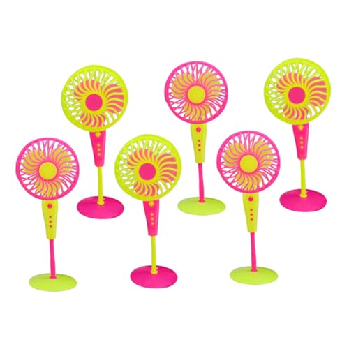 ERINGOGO 6 Stück Puppenhaus-Fan für kinderspielzeug puppenstubenmöbel Kreatives Handventilator Tragbarer Mini-Hausventilator Stand-Fan- Plastik von ERINGOGO