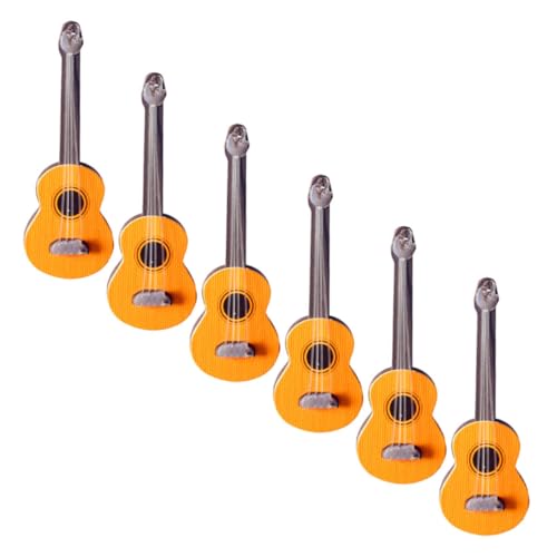 ERINGOGO 6 Stück Puppenhaus Gitarre Minigitarre Für Puppenhaus Musikinstrument-Ornament Mini-gitarrenmodell Mini-gitarrenhandwerk Winzige Requisitengitarre Mini-miniaturmodell Holz von ERINGOGO