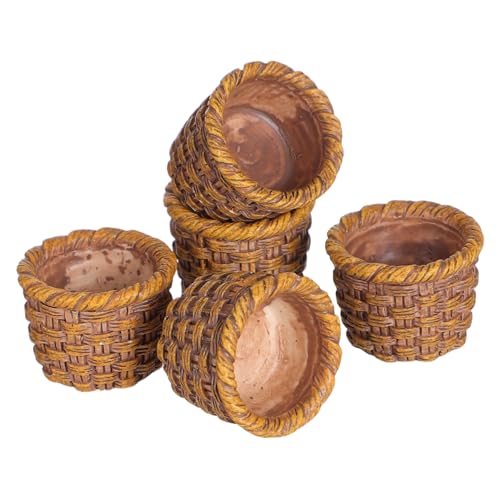 ERINGOGO 6 Stück Puppenhaus Rattan Korb Mini-süßigkeiten-körbe Bauernkörbchen Mini Gewebte Körbe Weidenkorb Handhaben Miniatur Artikel Behälter Bausatz Blumenkorb Mini Körbe Deckel Harz ERINGOGO 6 Stück Puppenhaus Rattan Korb Mini-süßigkeiten-körbe Bauernkörbchen Mini Gewebte Körbe Weidenkorb Handhaben Miniatur Artikel Behälter Bausatz Blumenkorb Mini Körbe Deckel Harz von ERINGOGO