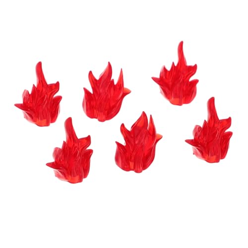 ERINGOGO 6 Stück Puzzle Bausteine Actionfigur Flammen Actionfeuermodelle Halloween -Flammenblöcke Action Flames Requisiten Mini-Bausteine Bildungsflammblöcke Feuerspielzubehör Plastik rot von ERINGOGO