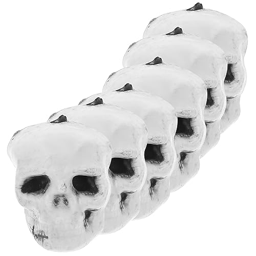 ERINGOGO 6 Stück Realistische Mini Schädel Deko Halloween Skull Modell Leichte Tischdekoration für Horror Party und Gruselige Halloween Atmosphäre von ERINGOGO
