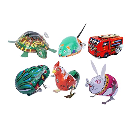 ERINGOGO Aufziehspielzeug Satz 6 Stücke für Kinder Retro Feuerwehrauto und Spielzeug Energiesparend und Sicher für Eltern Kind Interaktion von ERINGOGO