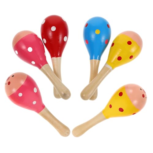 ERINGOGO 6 Stück Sandhammer aus Holz Eier rhythmische Sandbälle, Schlaginstrumente -Maracas Partyartikel für Babys Musikinstrumente Eierschüttler Kleinkind Maracas Mini-Maracas ERINGOGO 6 Stück Sandhammer aus Holz Eier rhythmische Sandbälle, Schlaginstrumente -Maracas Partyartikel für Babys Musikinstrumente Eierschüttler Kleinkind Maracas Mini-Maracas von ERINGOGO