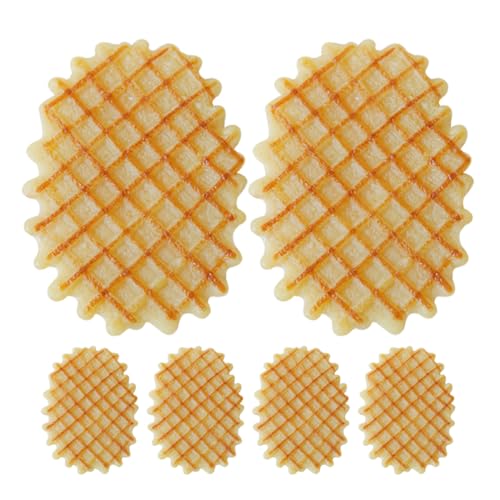 ERINGOGO 6 Stück Simulierte Waffelkekse Simulation Waffelmodelle Bäckereifoto Requisiten Bäckerei-Shop- Künstliches Lebensmittelspielzeug Gefälschtes Brot Essen Künstliche Nahrung PVC von ERINGOGO