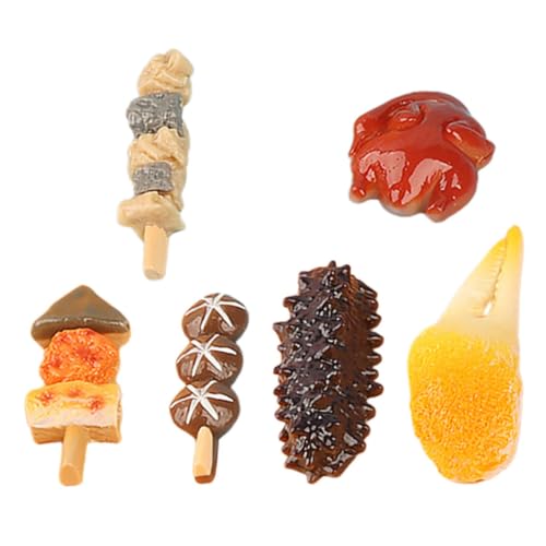 ERINGOGO 6 Stück Snack Modelle Teiliges Resin Snacks Puppenhaus Zubehör Dekorative Lebensmittel für DIY Bastelprojekte und Fotorequisiten Kreatives Design für Häuser von ERINGOGO