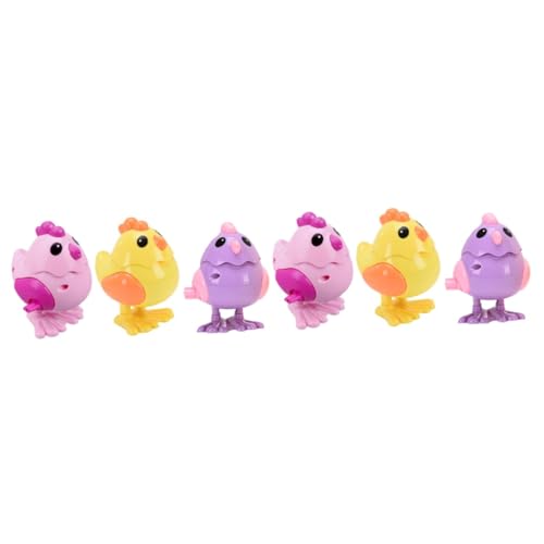 ERINGOGO 6 STK Hüpfendes Hühnerspielzeug Kinderspielzeug Geschenke für den einzug Gehirnspielzeug springende Tierspielzeuge Haargummis tierisches Aufziehspielzeug Hähnchen-Aufziehspielzeug von ERINGOGO