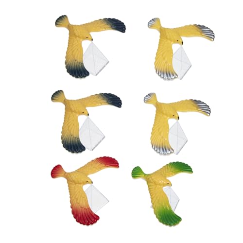 ERINGOGO 6 Stück Teiliges Aufziehspielzeug für Metall Verschleißfest Bunte Retro balancevögel Lustiges Wind up der Aufmerksamkeit Geeignet als Dekoration für Zuhause und Büro von ERINGOGO