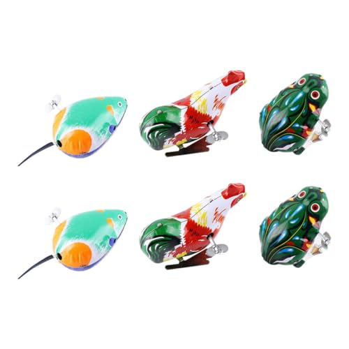 ERINGOGO 6 Stück Teiliges Blechspielzeug Aufziehtiere aus Kreative Mechanische Tierspielzeuge für Sicher Tragbar als Geschenk und Zimmerschmuck von ERINGOGO