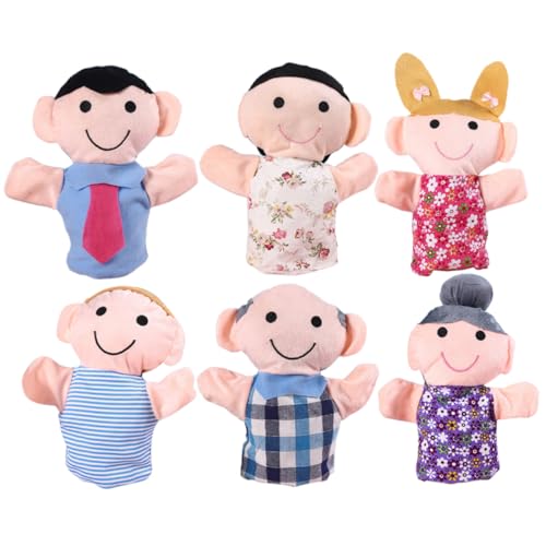 ERINGOGO 6 Stück Teiliges Handpuppen Plüschspielzeug für Weiche Kreative Handspielpuppen für Rollenspiele Frühe von Kreativität Feinmotorik und Emotionaler Kommunikation von ERINGOGO