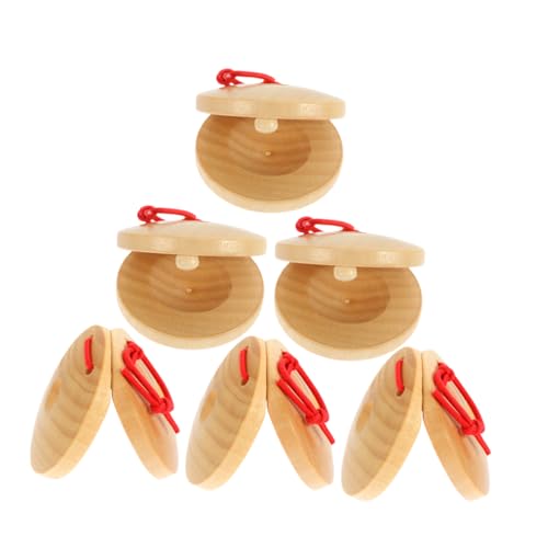 ERINGOGO 6 Stück Teiliges Holz Kastagnetten Rhythmus Instrumente für Frühe Musikalische Bildung Schima Superba Material Fördert Kreativität und Musikalität bei Kindern für Klassenzimmer ERINGOGO 6 Stück Teiliges Holz Kastagnetten Rhythmus Instrumente für Frühe Musikalische Bildung Schima Superba Material Fördert Kreativität und Musikalität bei Kindern für Klassenzimmer von ERINGOGO
